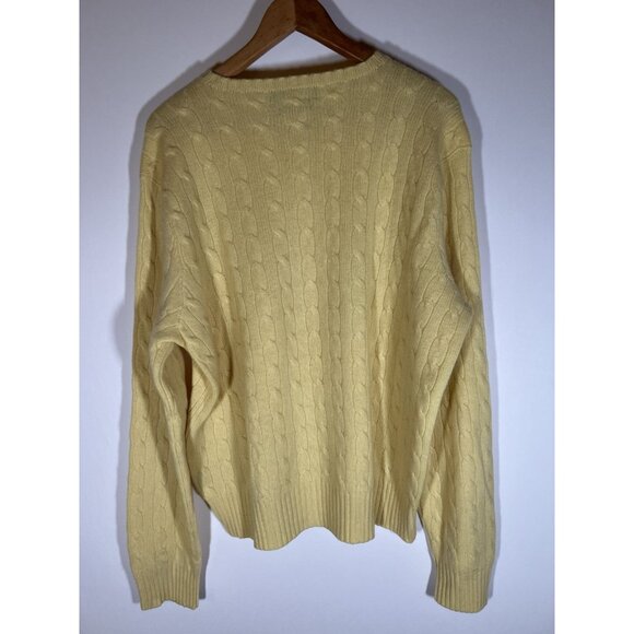 Polo by Ralph Lauren Yellow Cable Knit Crewneck Sweater - Picture 3 of 7